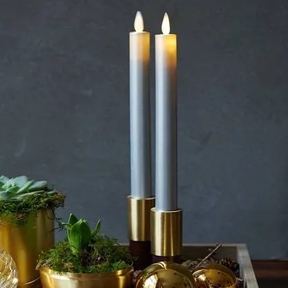 SIRIUS LED sviečka Sara vysoká, sada 2 ks, strieborná, 25 cm