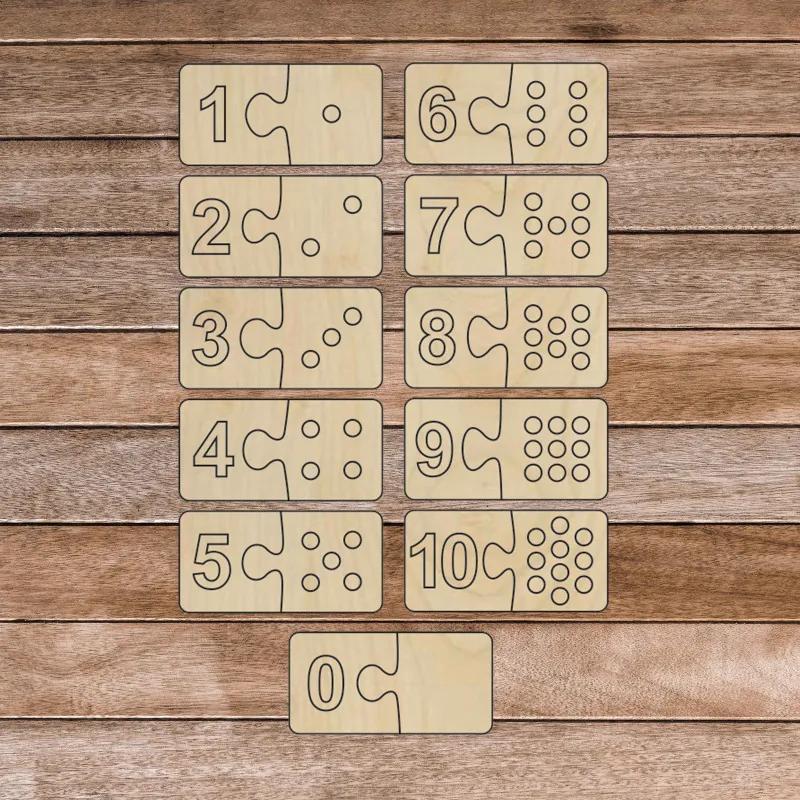 Montessori drevená vkladačka pre deti - dvojdielne DOMINO | SENTOP H011