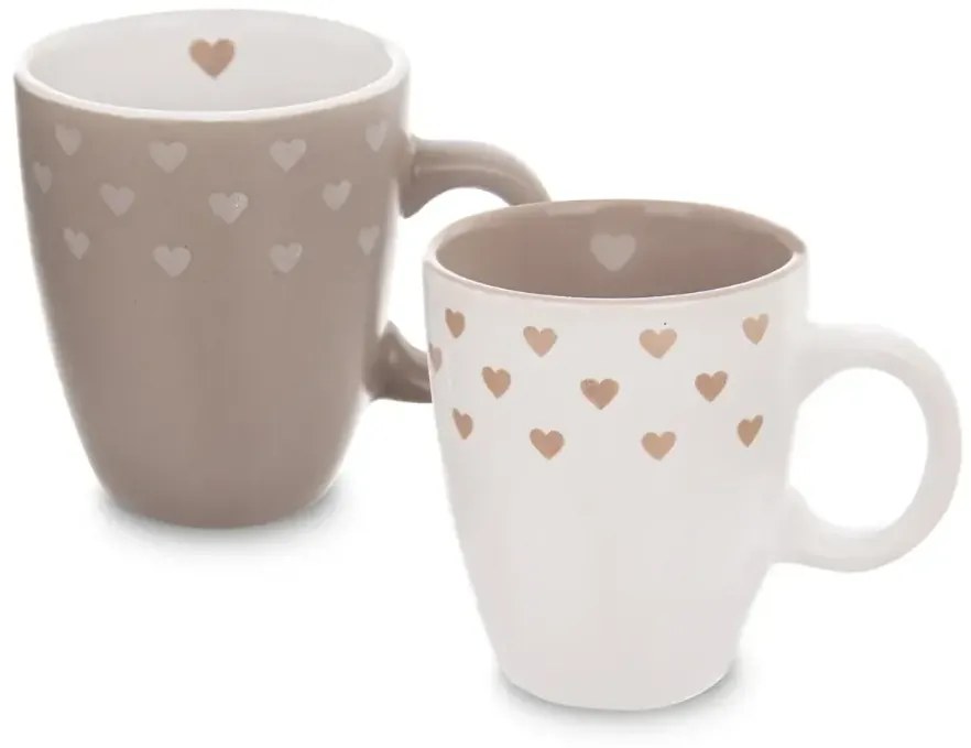 Hrnček ker. Love me SRDCE 0,14 l, 2 ks