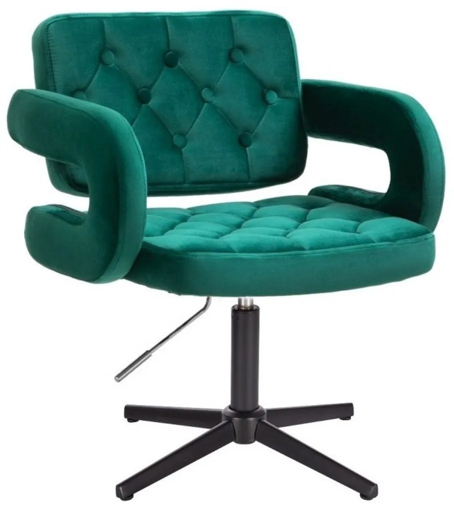 LuxuryForm DESIGN Kreslo ADRIA VELUR na čiernom kríži - zelené