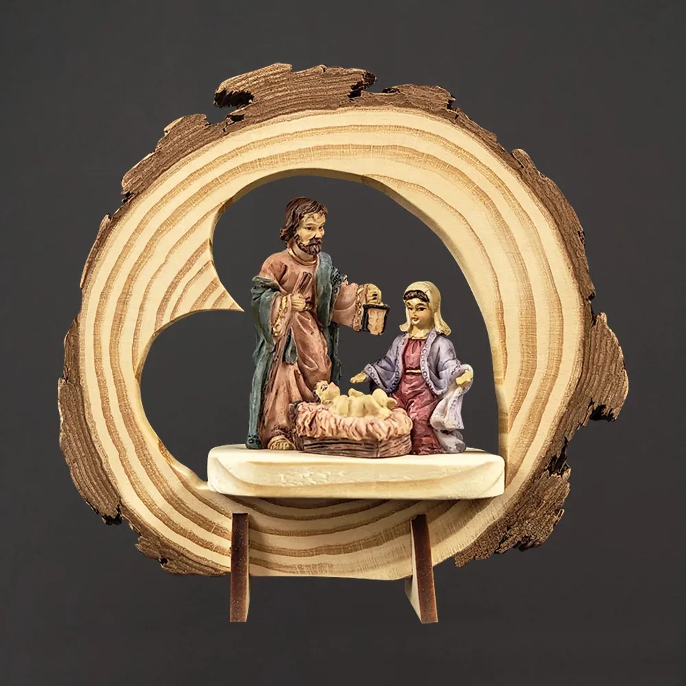 AMADEA Drevený betlehem s figúrkami, masívne drevo, 15 cm, český výrobok