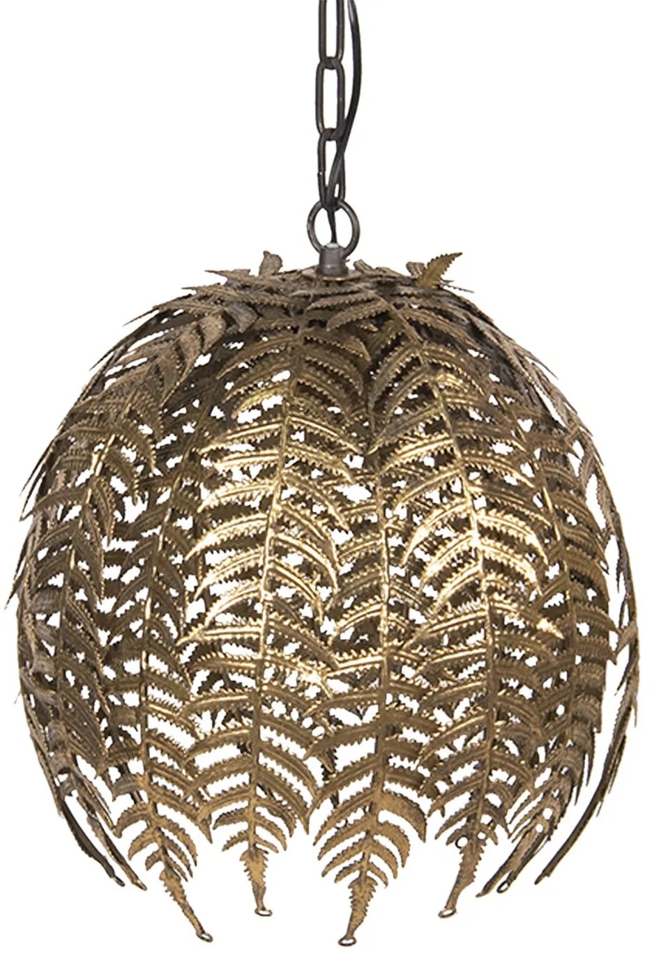 Zlaté závesné svetlo s listami - Ø 45 * 41 cm