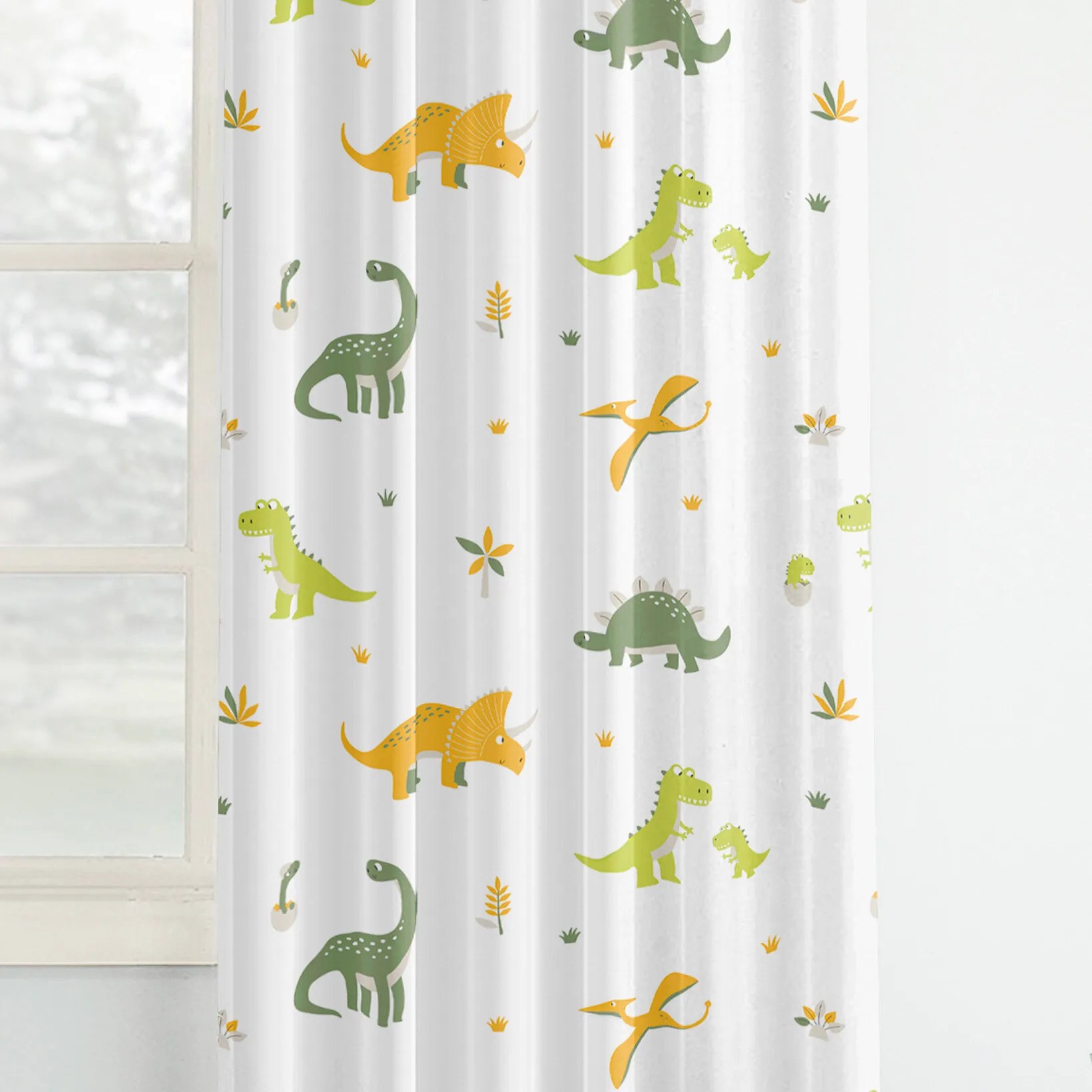 Goldea detský bavlnený záves - dinosaurie dobrodružstvo 140x150 cm
