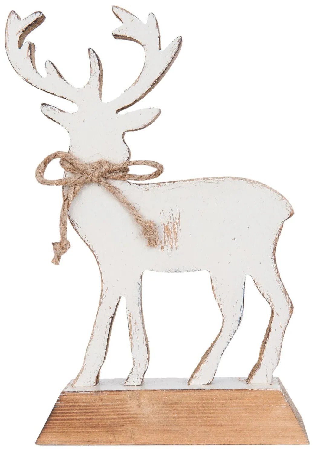 Biela drevená dekorácia Jelen - 14 * 6 * 20 cm Biela drevená dekorácia Jelen - 14 * 6 * 20 cm