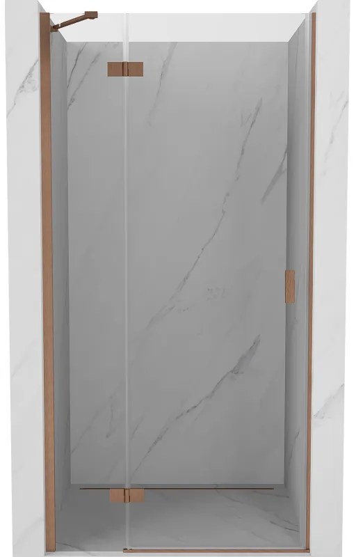 Mexen Mist-H, 1-krídlové sprchové dvere ľavé 110 cm, číre sklo, medený matný profil, 8A5-110-000-65-00-L