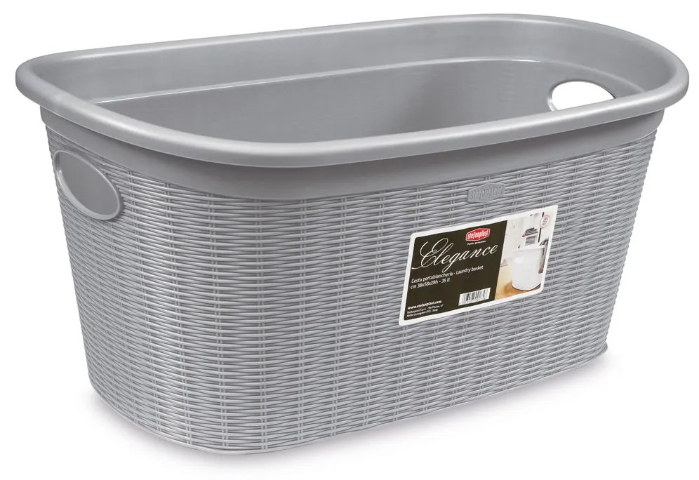 STEFANPLAST Kôš na bielizeň 35 l, 58 × 38 × 28 cm, sivý