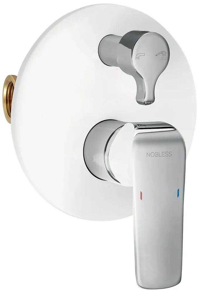 Novaservis Nobless Tina, podomietková vaňová batéria s prepínačom, biela/chrómová, 38050R,1