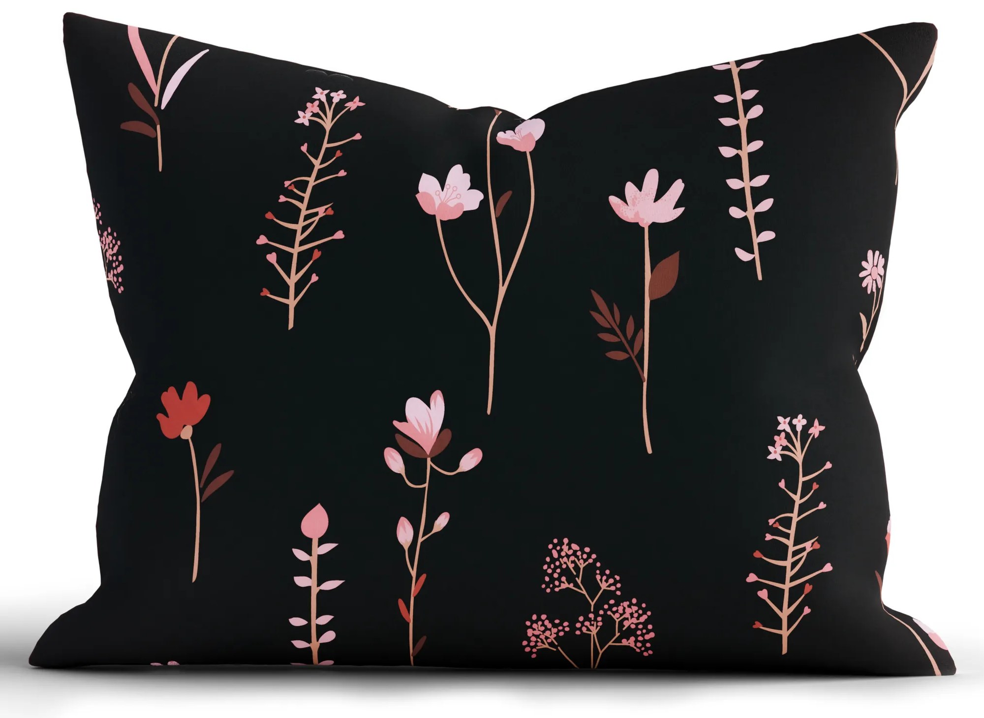 Bavlnená obliečka na vankúš Renforcé 70 × 90 cm - Vlčie maky čierne