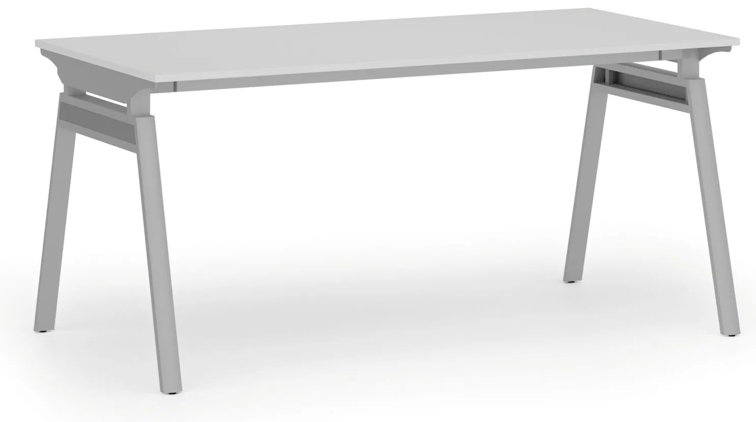 Kancelársky stôl PRIMO SIGMA, 160x80 cm, sivá podnož, biela