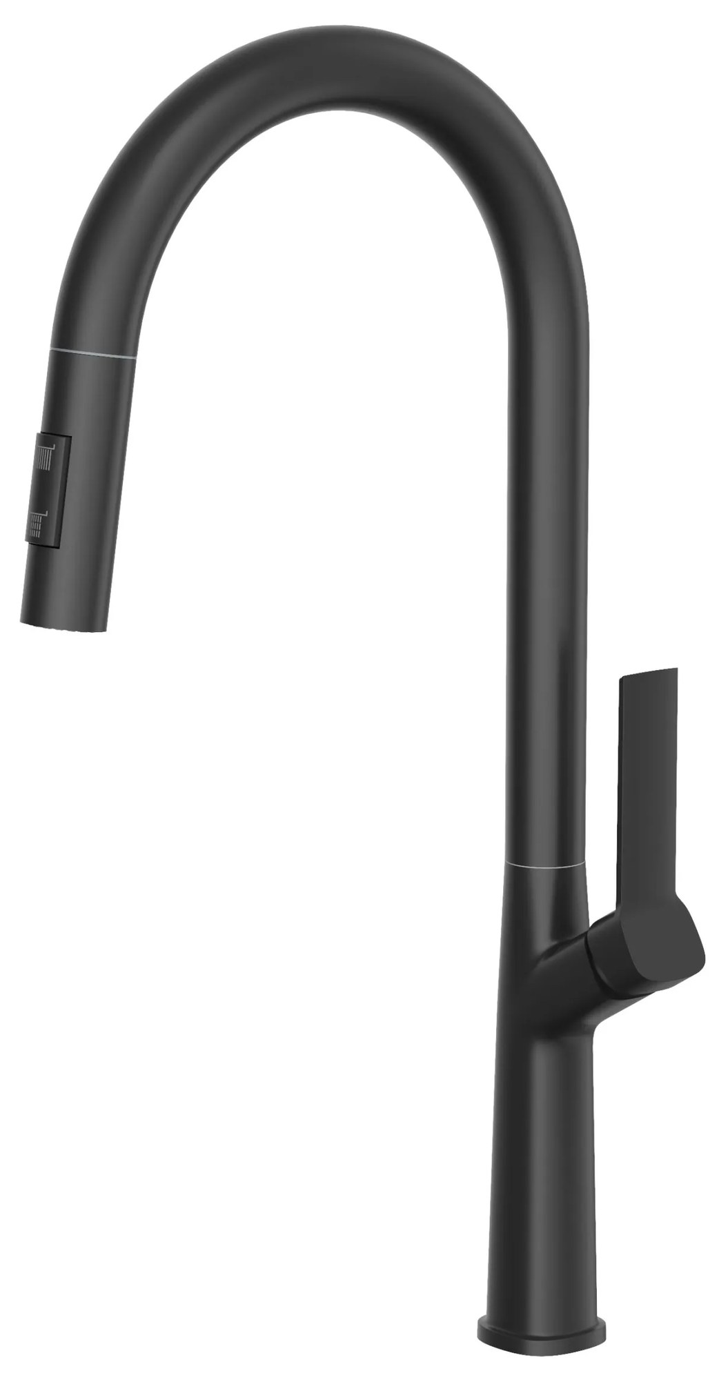 Gamma Awra, kuchynská batéria s vyťahovacou výlevkou a dvojfunkčnou sprchou, čierna matná, GMA-BAA-BK