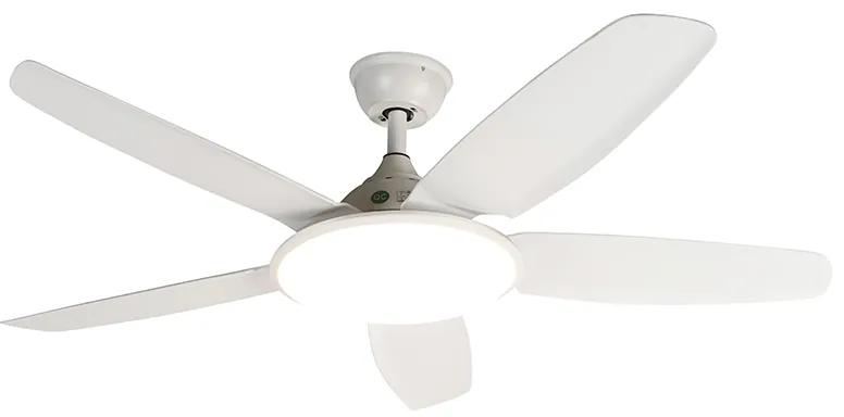 Stropný ventilátor biely 130 cm vrátane LED stmievateľný s diaľkovým ovládaním - Vifte