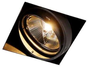 Zápustený reflektor čierny GU10 AR111 bez rámu - Oneon