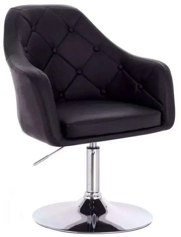 LuxuryForm DESIGN Kreslo ANDORA na striebornom tanieri - čierne