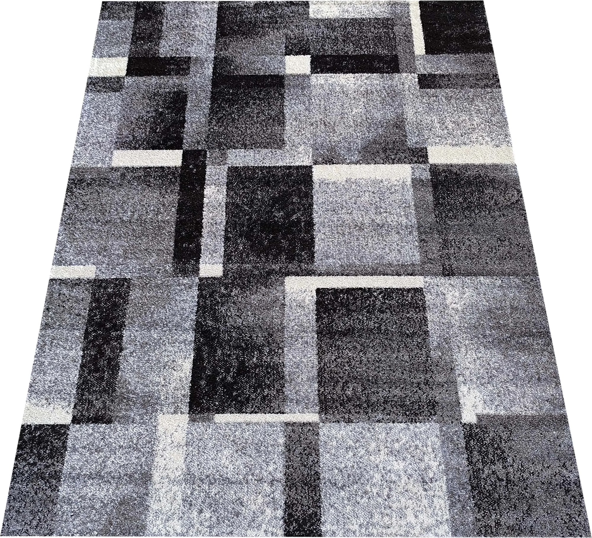 DY Sivý koberec s geometrickým vzorom Otto 09 Rozmer: 200x290 cm