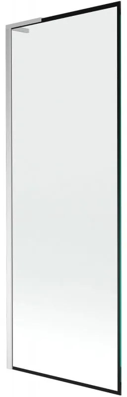 Mexen Next L, 1-krídlová vaňová zástena 70 x 150 cm, 6mm číre sklo-čierny vzor, chrómový profil, 895-070-000-03-70-01