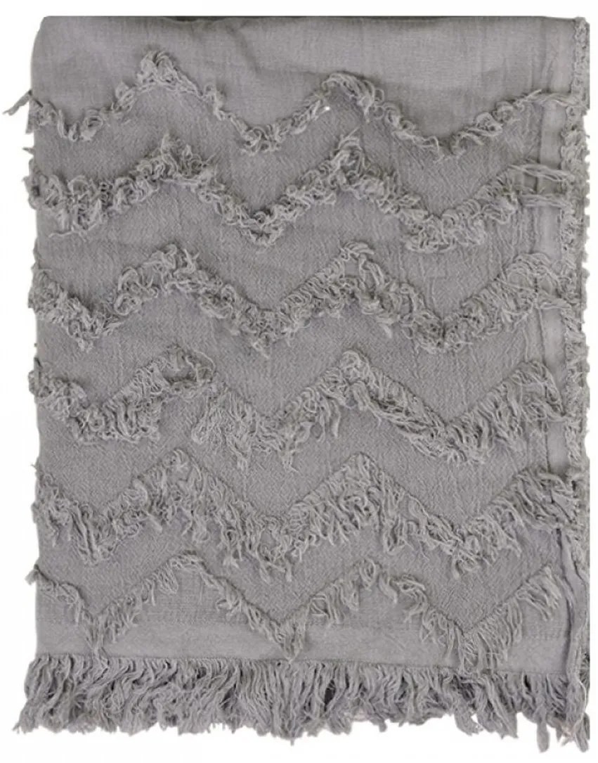 Slabučký mocca bavlnený pléd s třásňovitým vzorom Datta - 135 * 152 cm