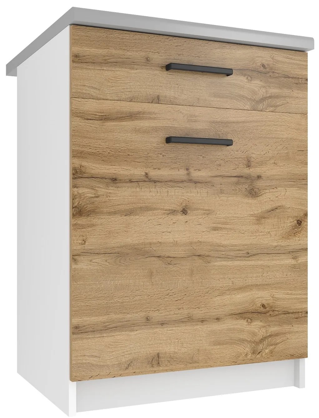 Kuchynská skrinka Belini spodná so zásuvkami 60 cm dub wotan s pracovnou doskou TOR SDSZ1-60/0/WT/DW/0/B1