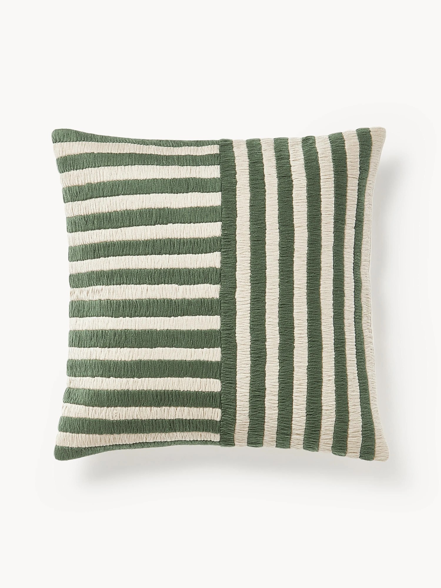 Ručne vyrobený poťah na vankúš s vyšívanými pruhmi Henry