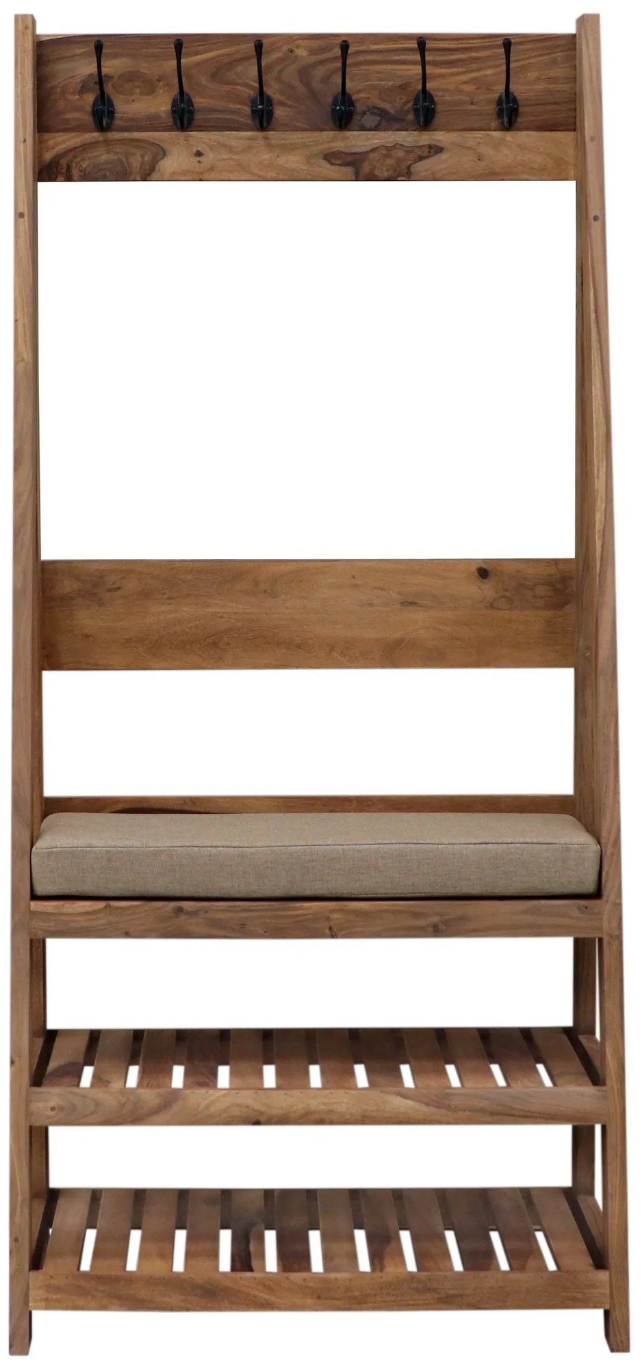 furniture-nabytek.cz - Masívny drevený vešiak s botníkom 80x175x40