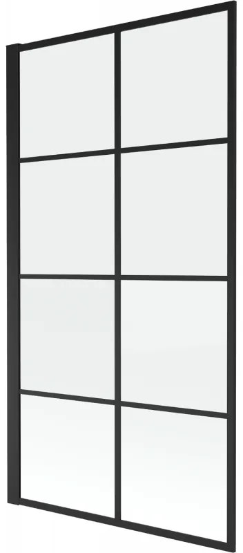 Mexen Alex vaňová zástena 5 mm, 1-pohyblivé krídlo, 80x140 cm, sklo číre, čierna, 893-080-001-70-77