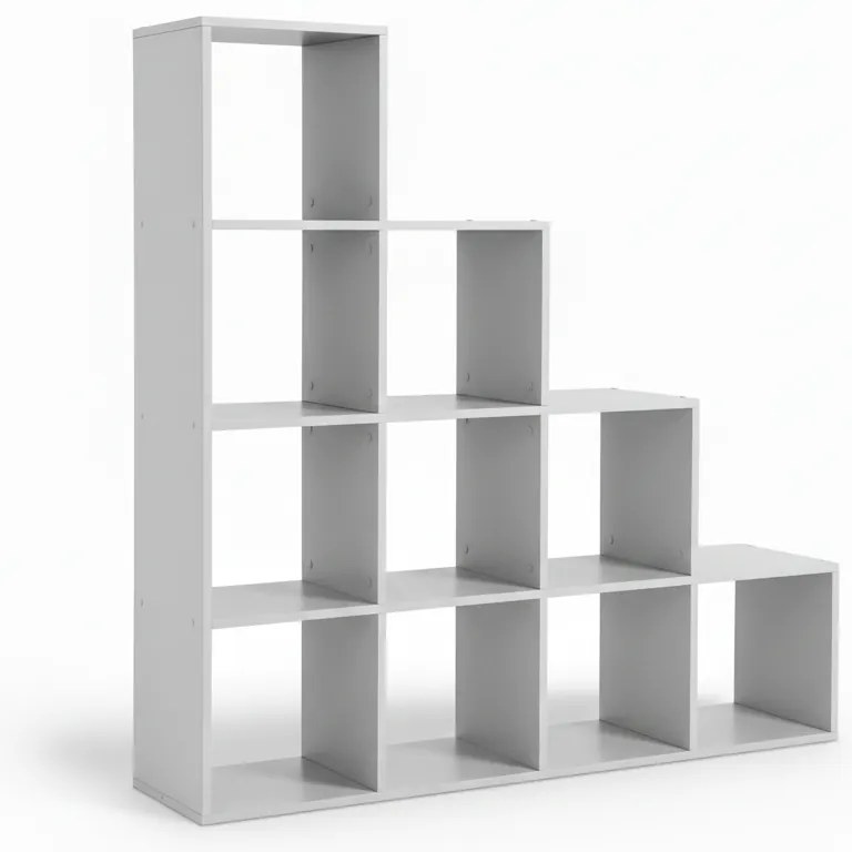 Vasagle Úložná polica, regál KALLA, 129,5x29x129,5cm, biela