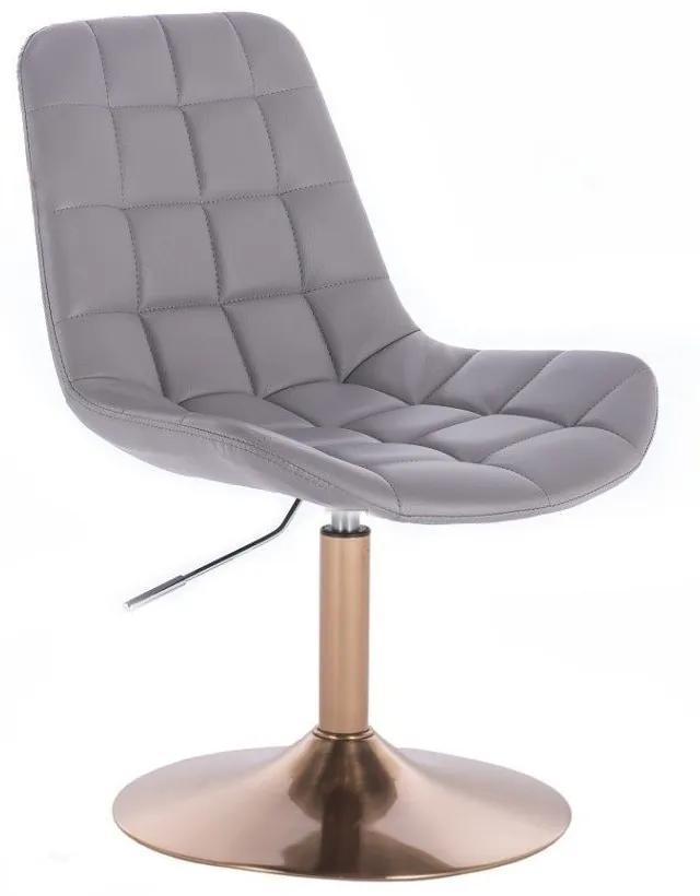 LuxuryForm DESIGN Stolička PARIS na zlatom tanieri - šedá