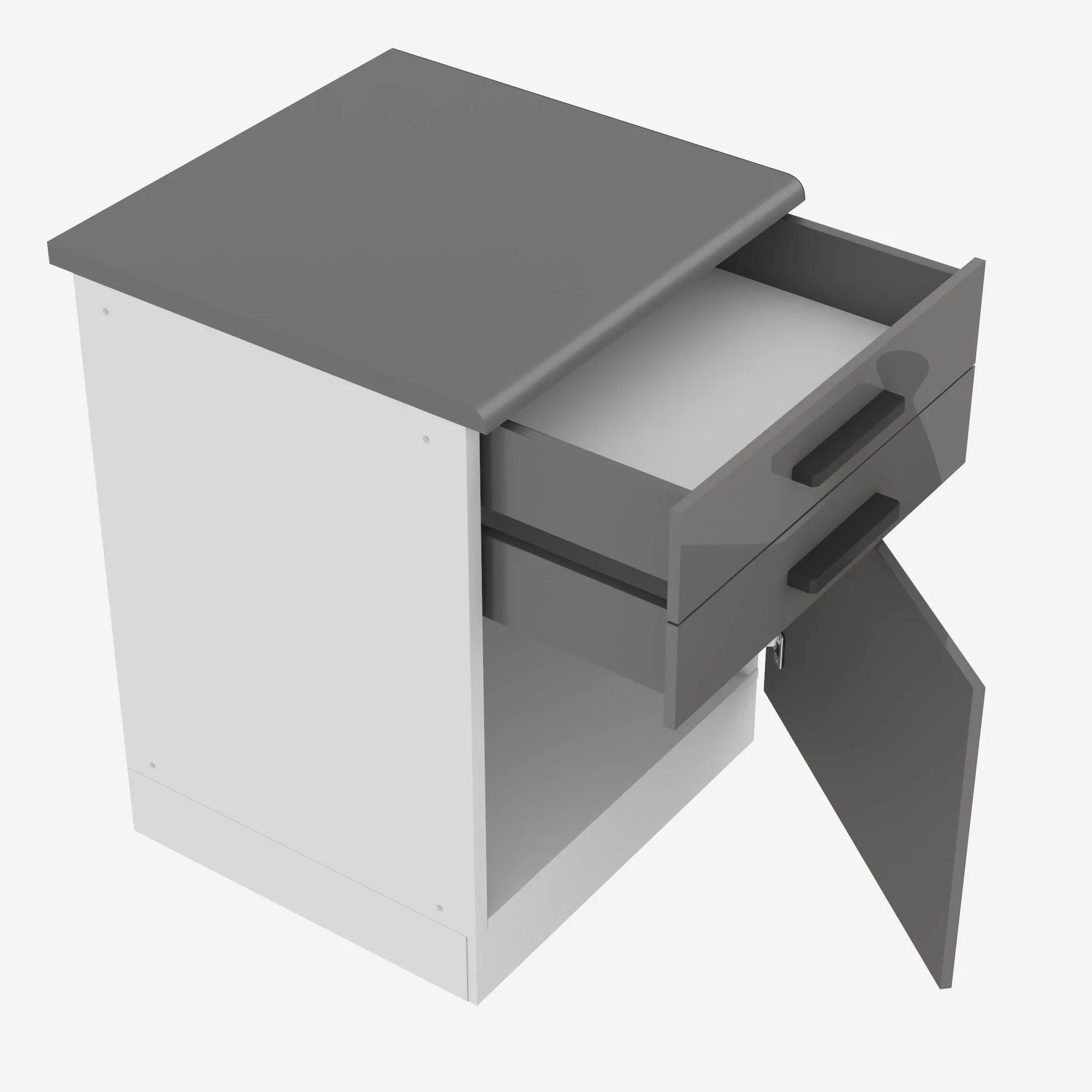 Kuchynská skrinka Belini Premium Full Version spodná so zásuvkami 60 cm šedý lesk s pracovnou doskou