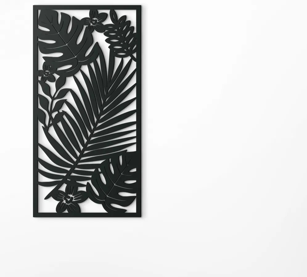 drevko Drevený obraz Listy vo vetre Rozmer obrazu: 44,5 x 22,5 cm, Farba dekorácie: Čierna