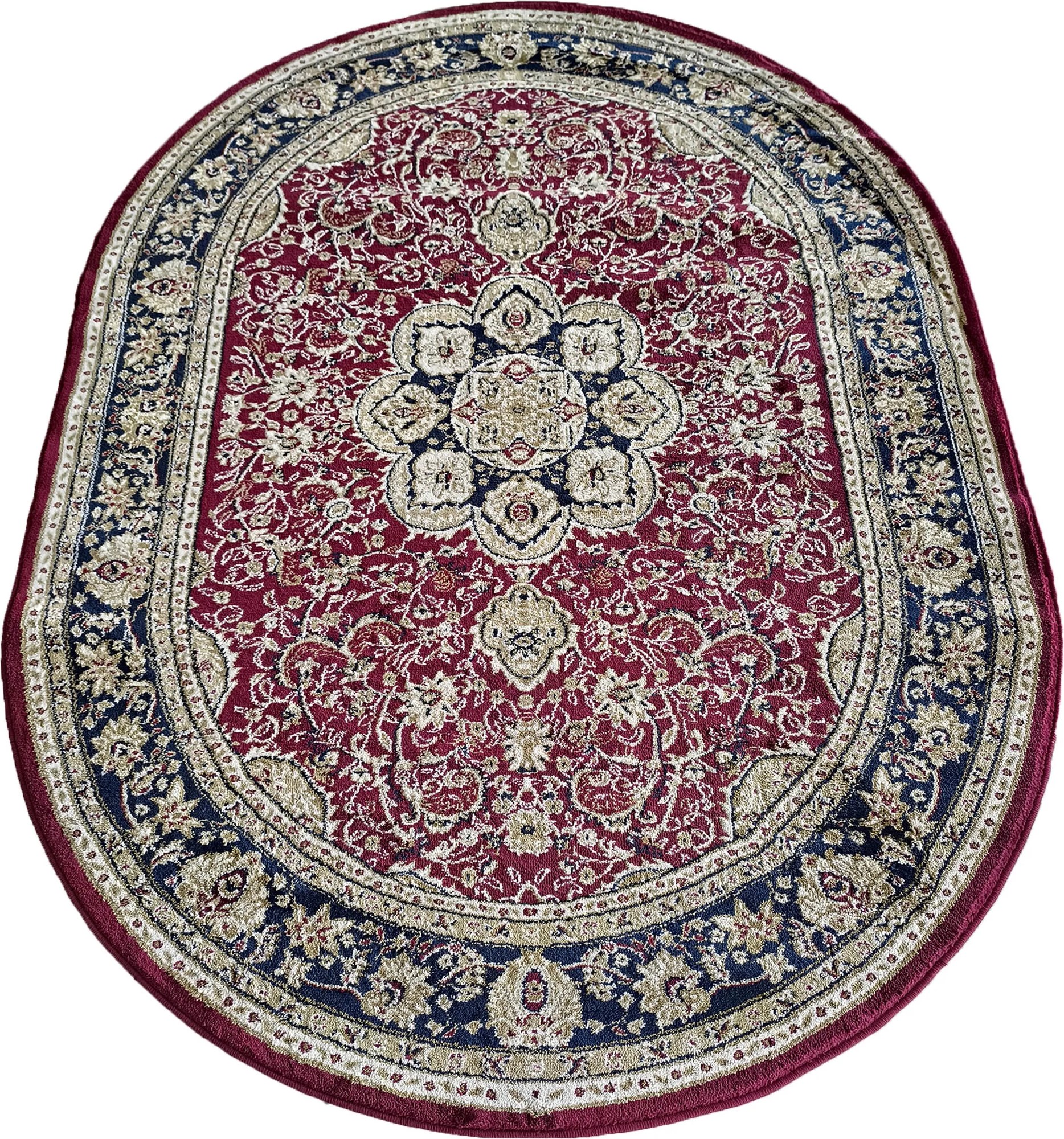 DY Exkluzívny červený oválny koberec N 03 Rozmer: 160x220 cm