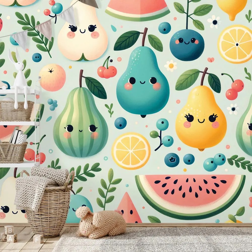 Fototapeta veselé ovocie s úsmevmi