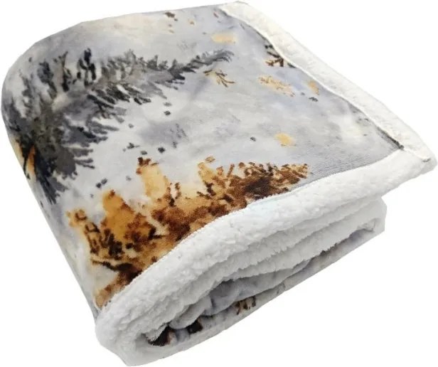 Jahu Deka z mikroplyšu – Zimný les 150×200 cm