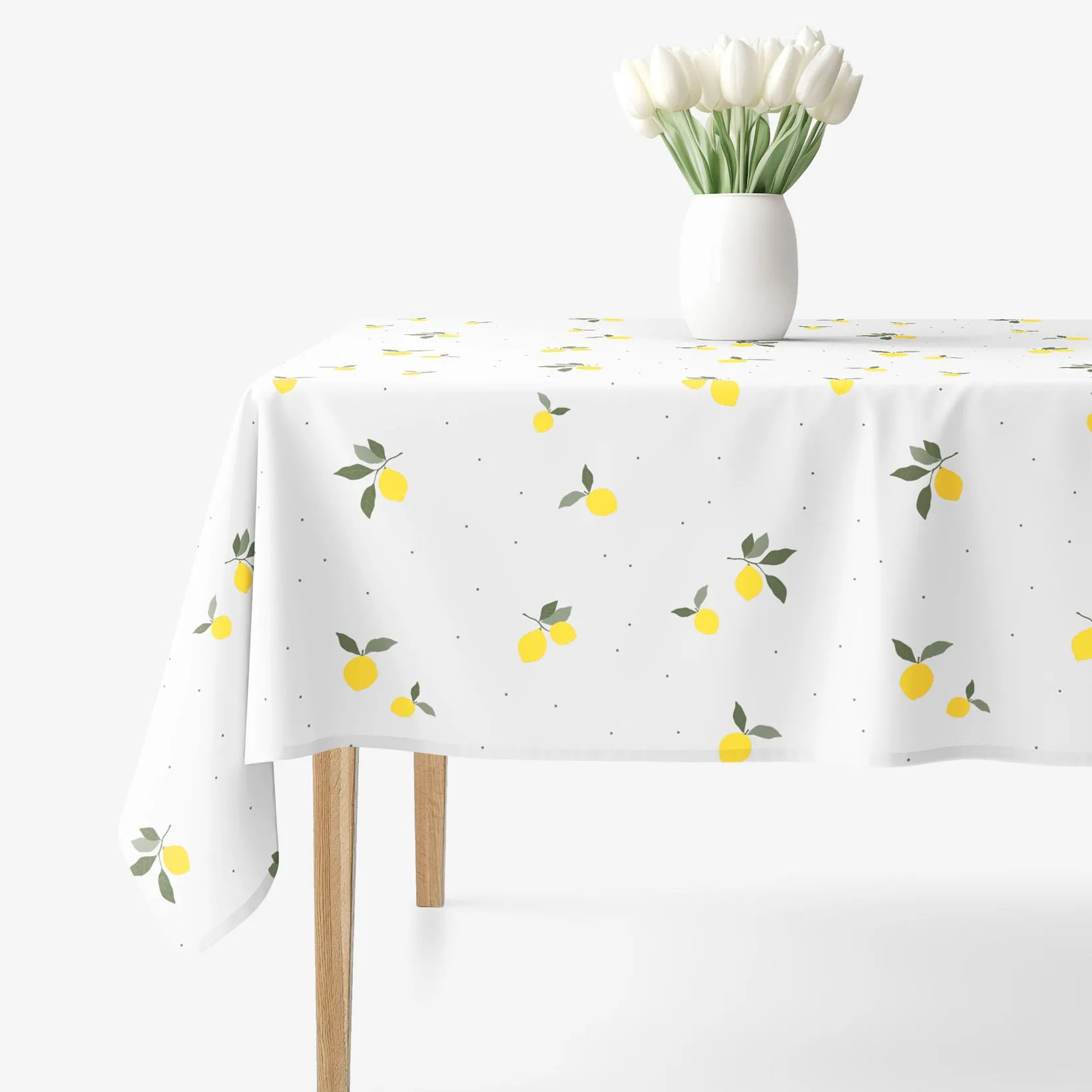 Goldea hranatý obrus 100% bavlnené plátno - citróny 80 x 80 cm