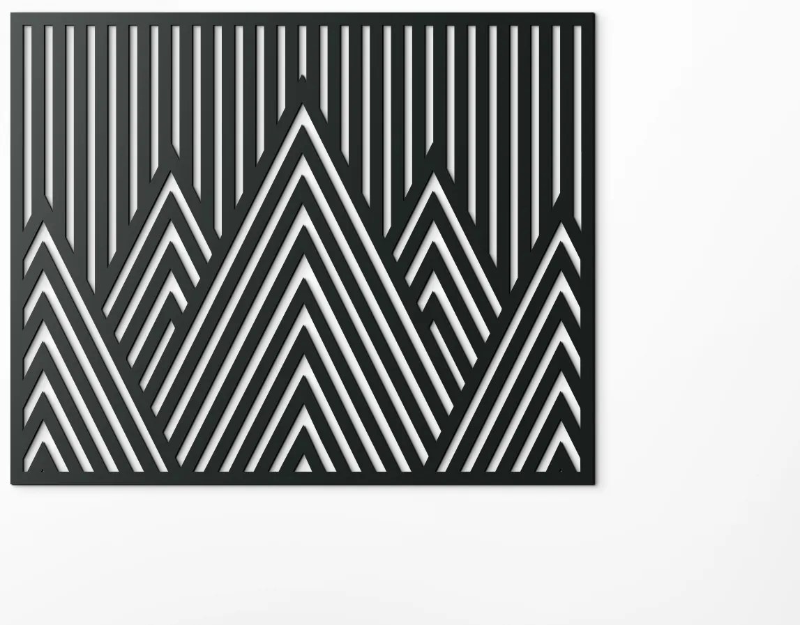 drevko Minimalistický drevený obraz Štíty hôr Rozmer obrazu: 32,5 x 40 cm, Farba dekorácie: Čierna