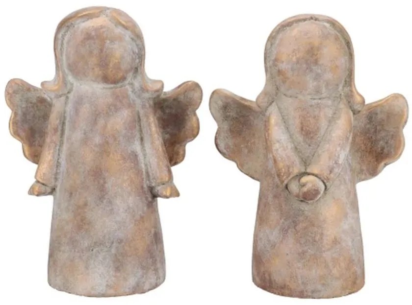 2ks zlatá antik cementová dekorácia anjel - 13*9*17 cm 2ks zlatá antik cementová dekorácia anjel - 13*9*17 cm