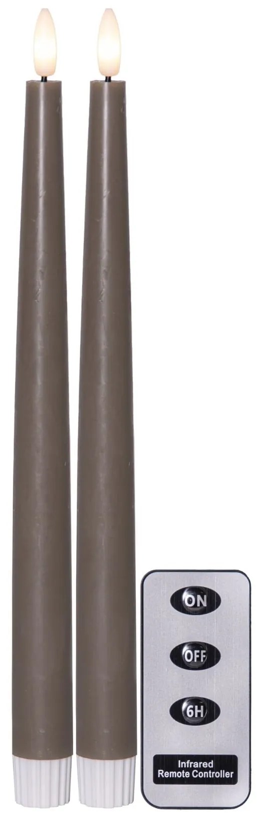 STAR TRADING LED sviečka Flamme Slim Mole 28 cm – sada 2 ks + diaľkový ovládač