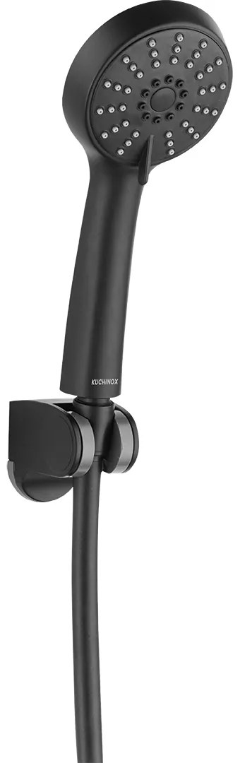 Kuchinox Cento, ručná sprchová súprava nástenná, čierna matná, LAV-NKC_70AD