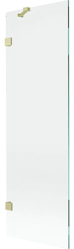 Mexen, Mexen Lunar 1-krídlová vaňová zástena 60 x 150 cm, transparentná, brúsené zlato - 897-060-000-55-00