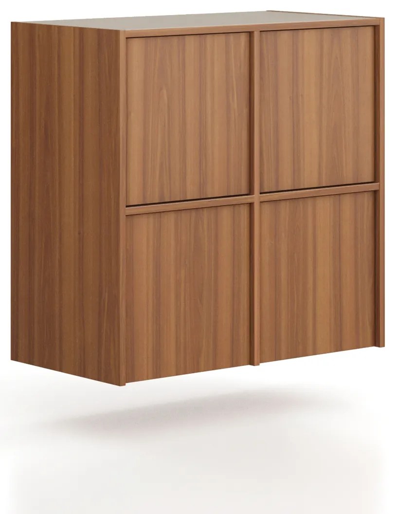 Nadstavba pre skrine FRAME, 4x dvere, 872 x 450 x 854 mm, PUSH-lock, orech