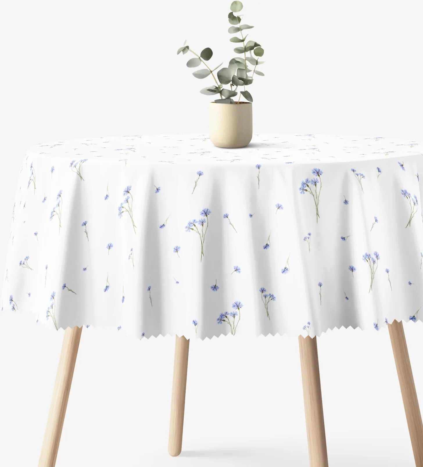 Goldea okrúhly teflónový obrus - modré nevädze Ø 110 cm