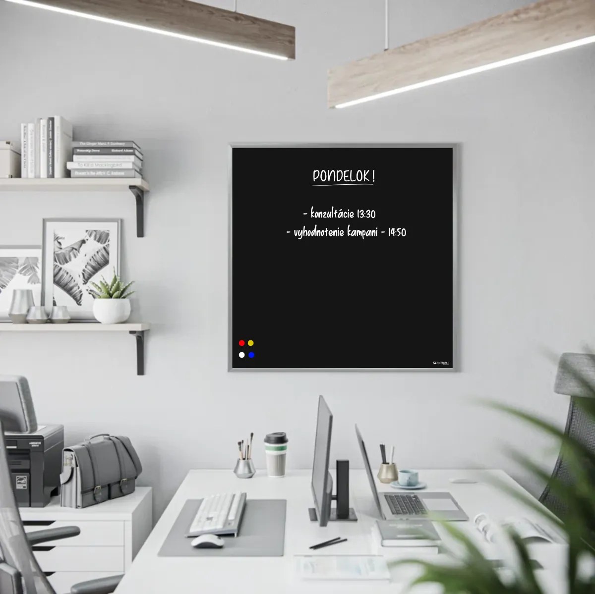 Toptabule.sk Magnetická čierna tabuľa v hliníkovom ráme 120x90 cm