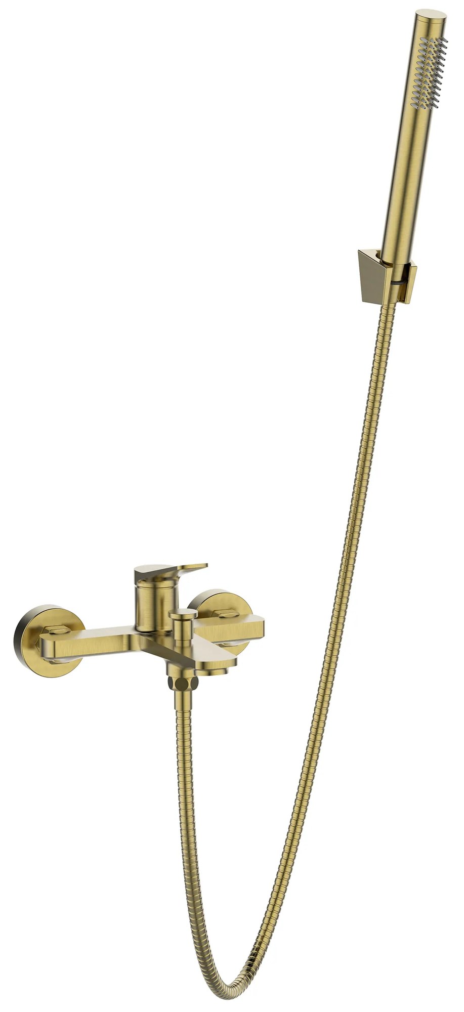 Invena Alonia, vaňová batéria s ručnou sprchovou súpravou, zlatá matná, INV-BW-70-009-V