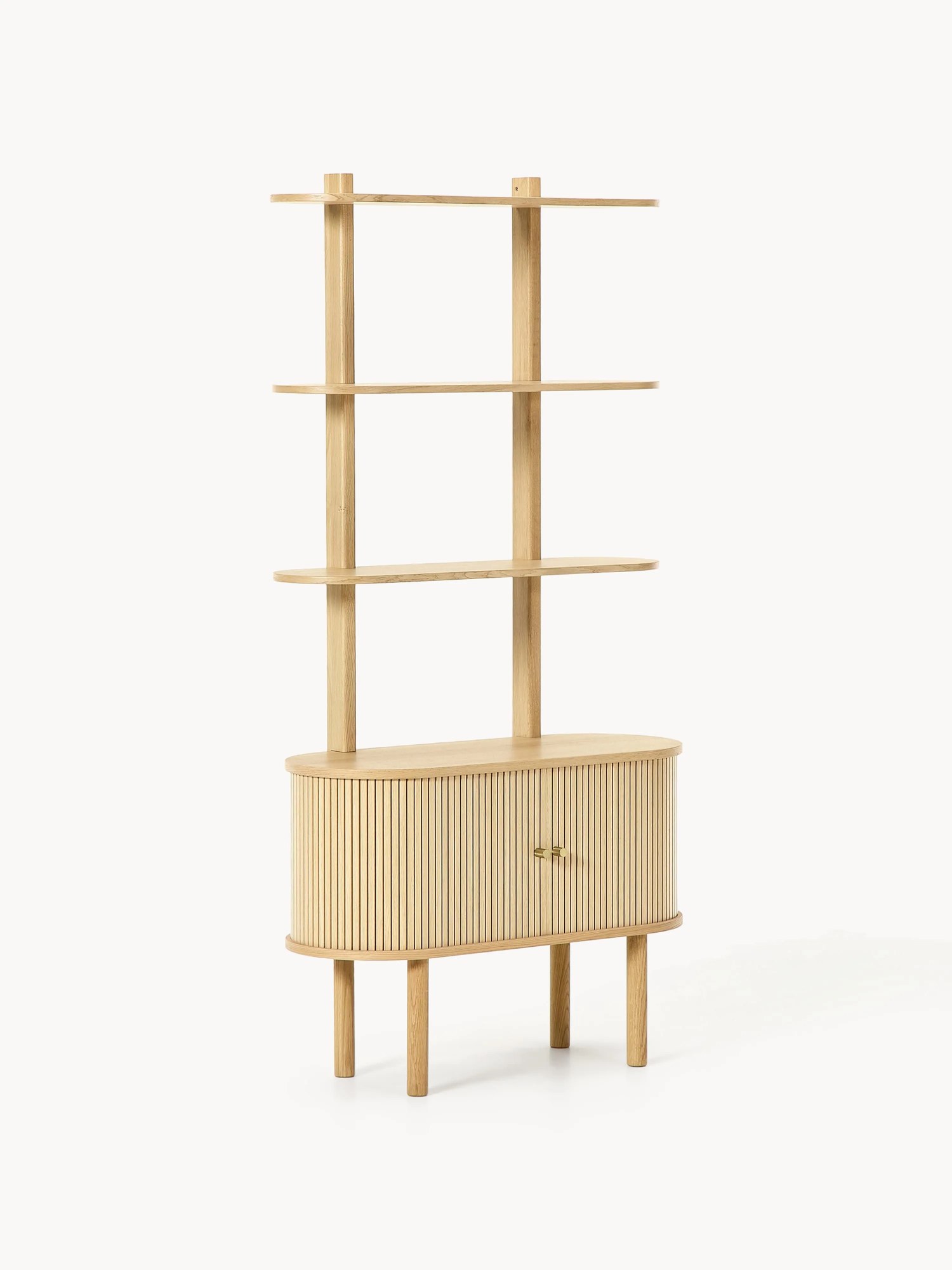 Úzky regál's drážkovanou prednou stranou Calary