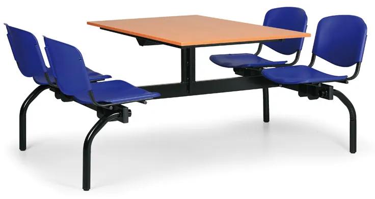 Euroseat Jedálenský set 1930 x 1200 - modrá sedadlá, doska čerešňa