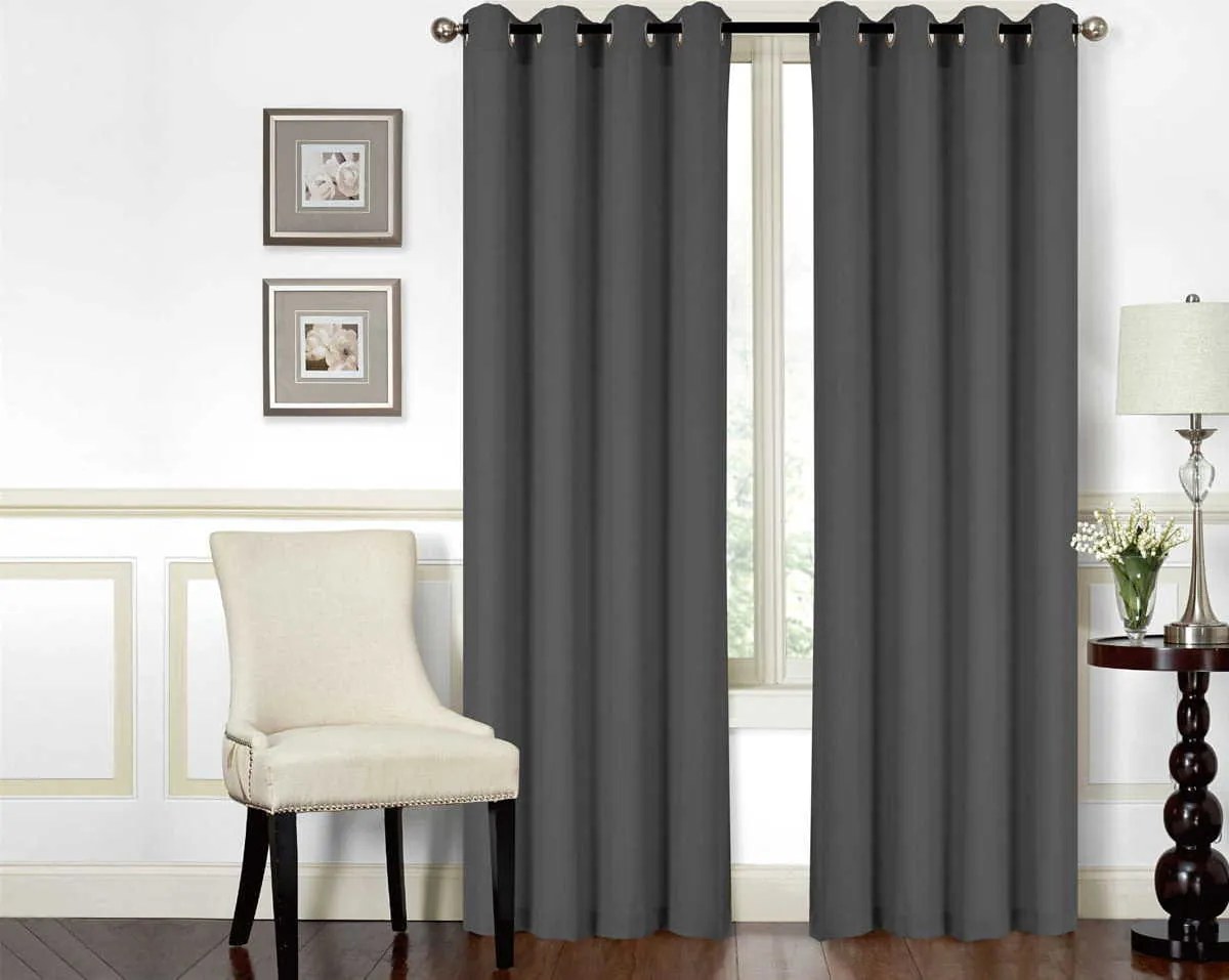 Dekoračný záves s krúžkami ANDRES 145x250 cm - grafitový