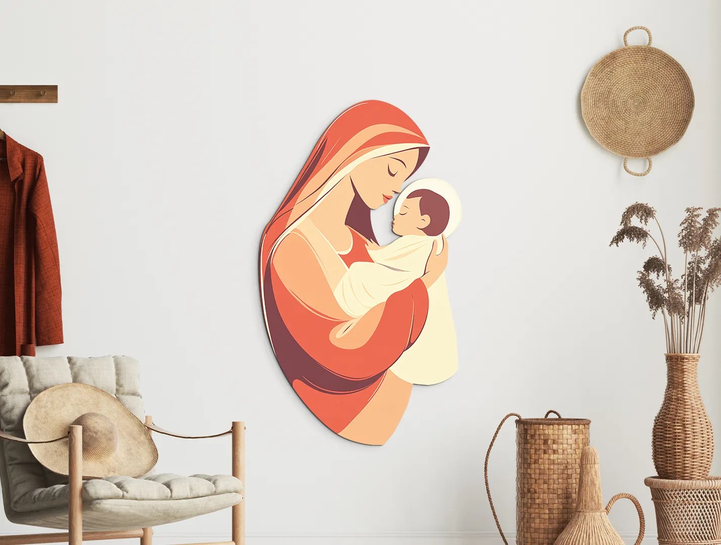 drevko | Obraz Madona s Dieťaťom 65 x 38 cm