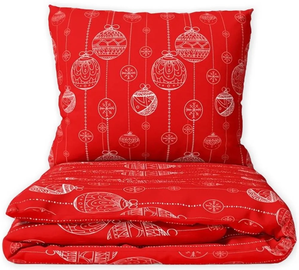 Bavlnené posteľné obliečky - motív Vianočné banky - 100% bavlna - 70 x 90 cm + 140 x 200 cm