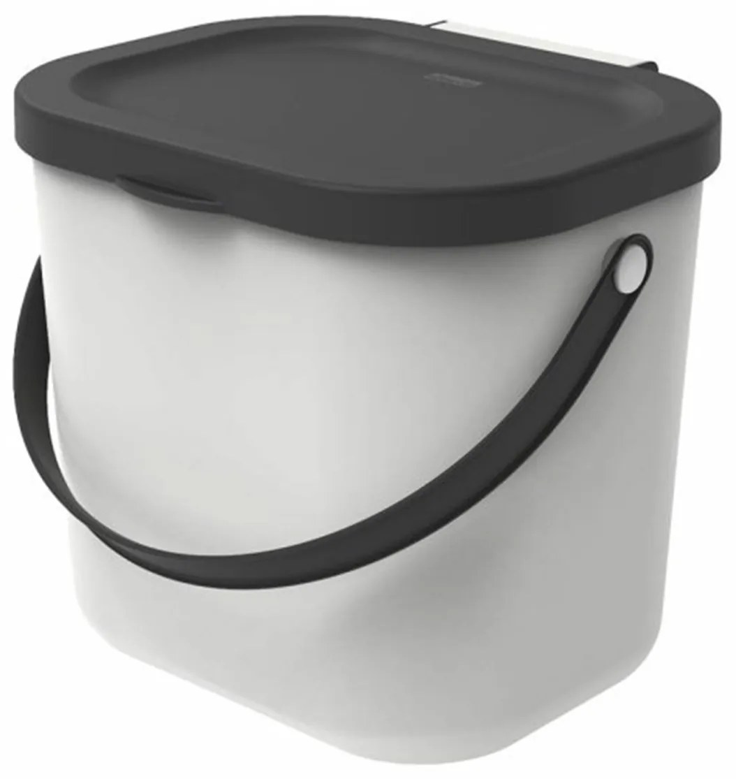 Malý odpadkový kôš na bioodpad, 6 l ALBULA, biely/antracit
