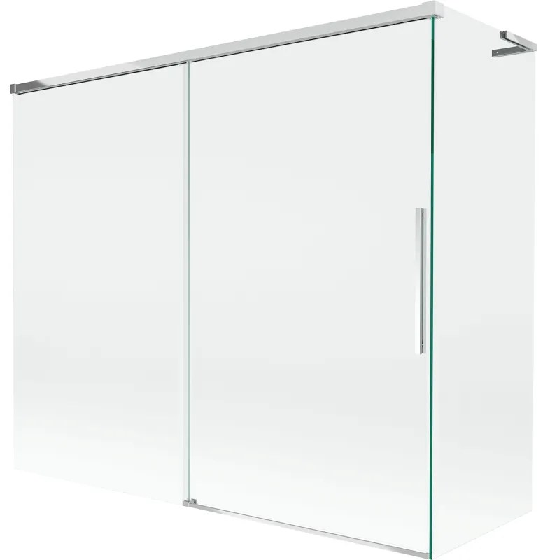 Mexen Rox, L posuvná 2-krídlová vaňová zástena 180 + 80 x 150 cm, 8mm číre sklo, chrómový profil, 8C9L-180-080-01-00