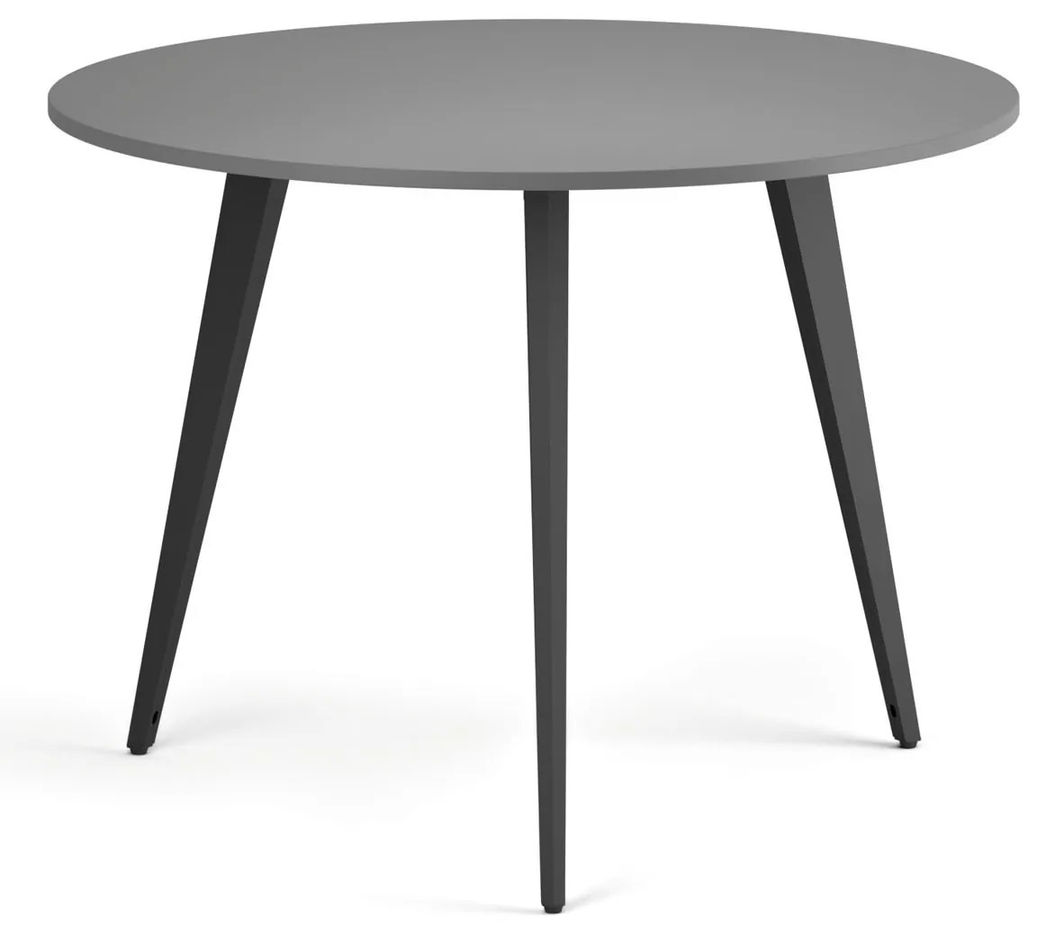 Konferenčný stôl PRIMO VIBE, priemer 100 cm, čierna podnož, grafit