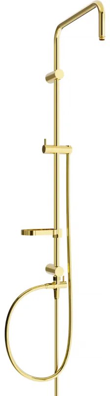 Mexen X, sprchový stĺp, sprchová hadica 150cm, mydelnička, prepínač sprchy, zlatá lesklá, 7939199-50